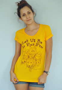Fur Free Women Gold T-shirt